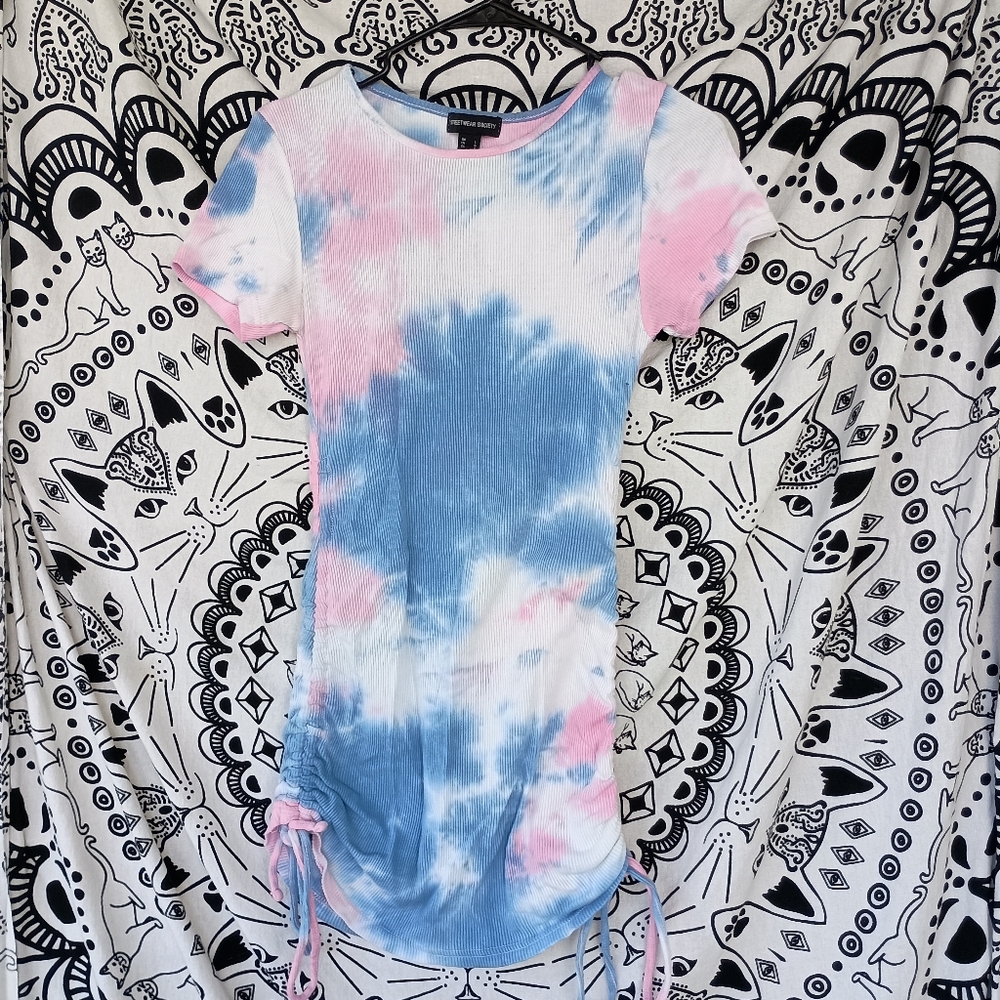Streetwear Society Tie Dye Stretchy Cinched‎ Dress